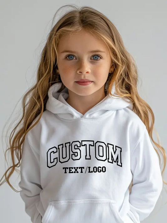 Custom Text/Logo Youth Hooded Sweatshirt