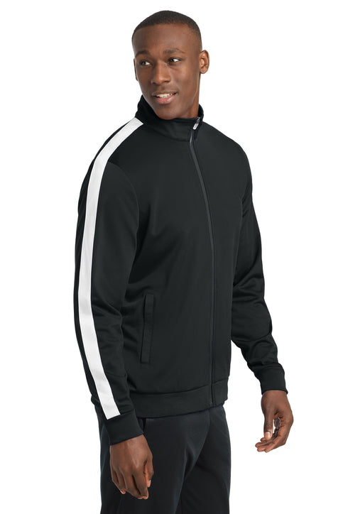 Custom Print Tricot Sleeve Stripe Track Jacket