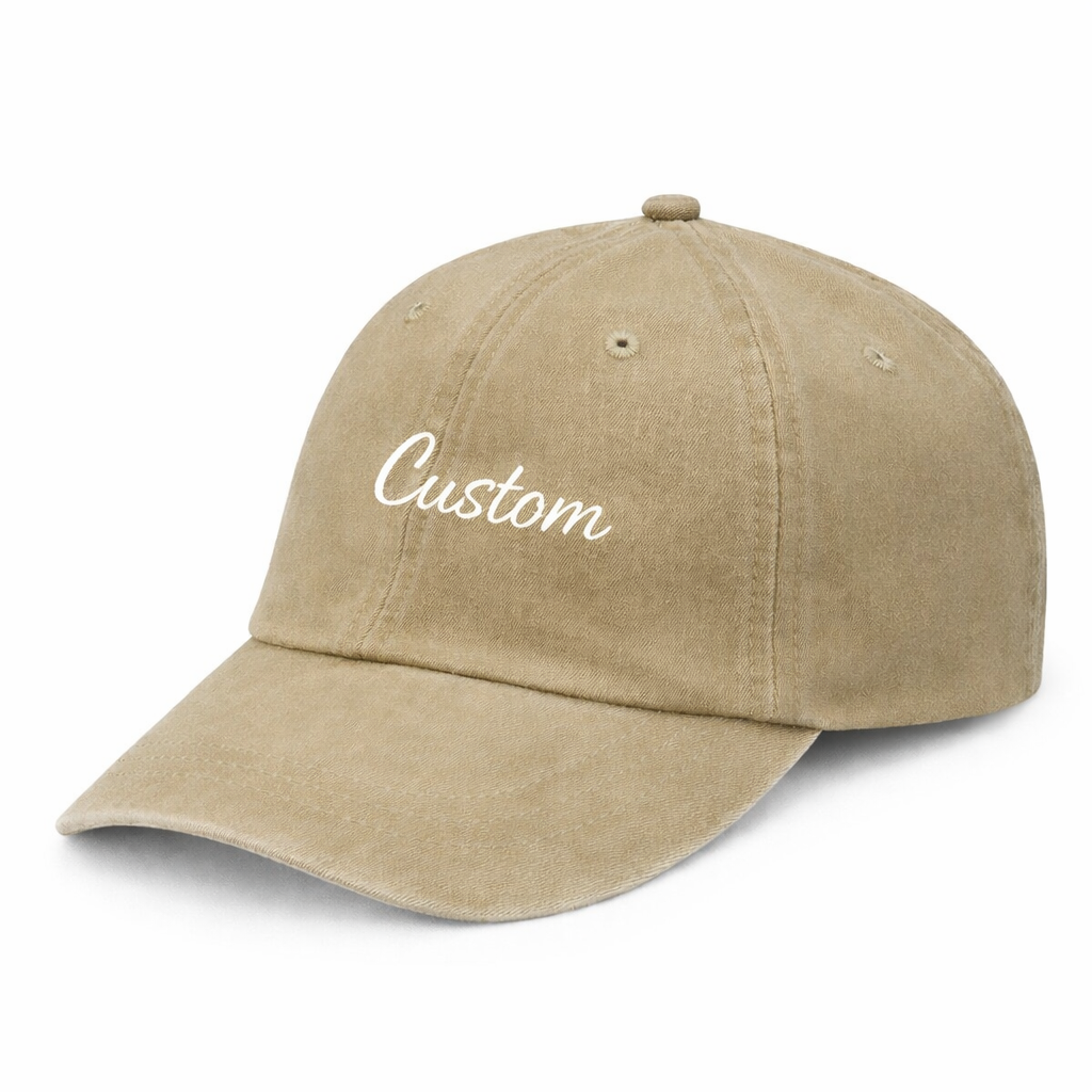 Custom Embroidery Pigment-Dyed Text Dad Hat