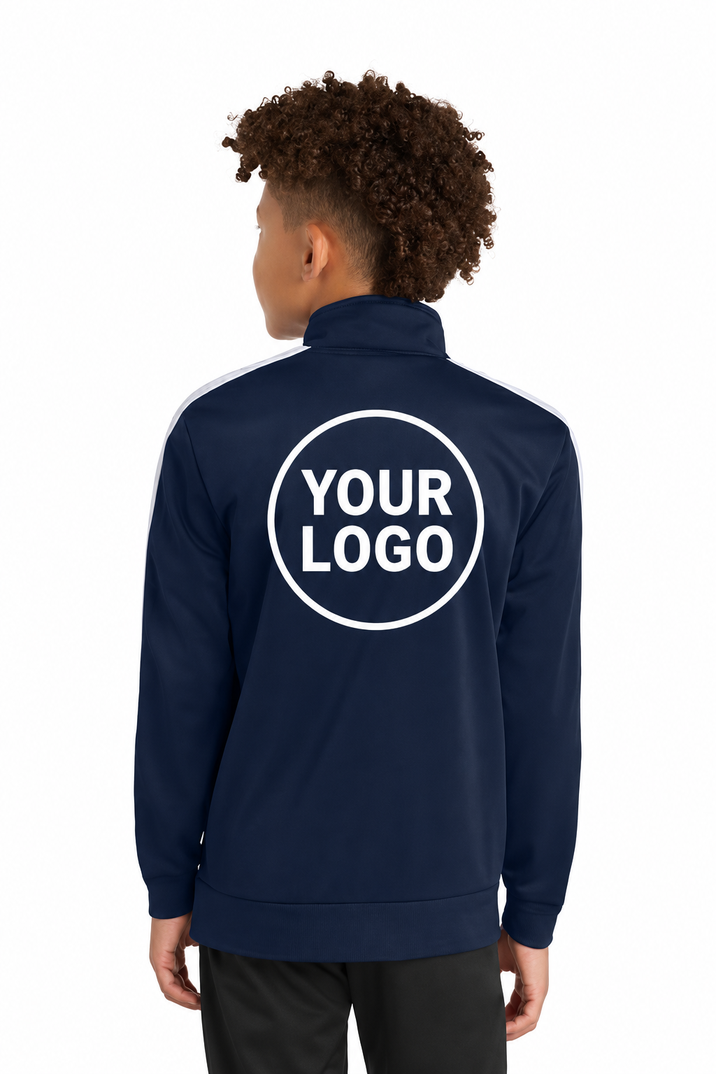 Custom Print Youth Tricot Sleeve Stripe Track Jacket