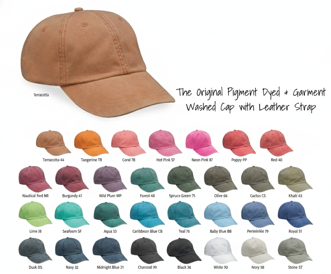 Custom Embroidery Pigment-Dyed Text Dad Hat